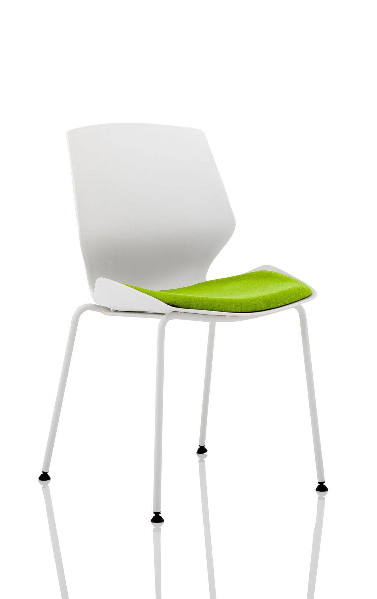 Florence White Frame Fabric Seat Visitor Chair KCUP1533 1