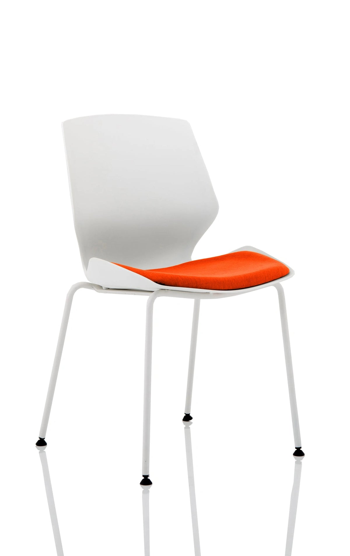 Florence White Frame Fabric Seat Visitor Chair KCUP1535 1