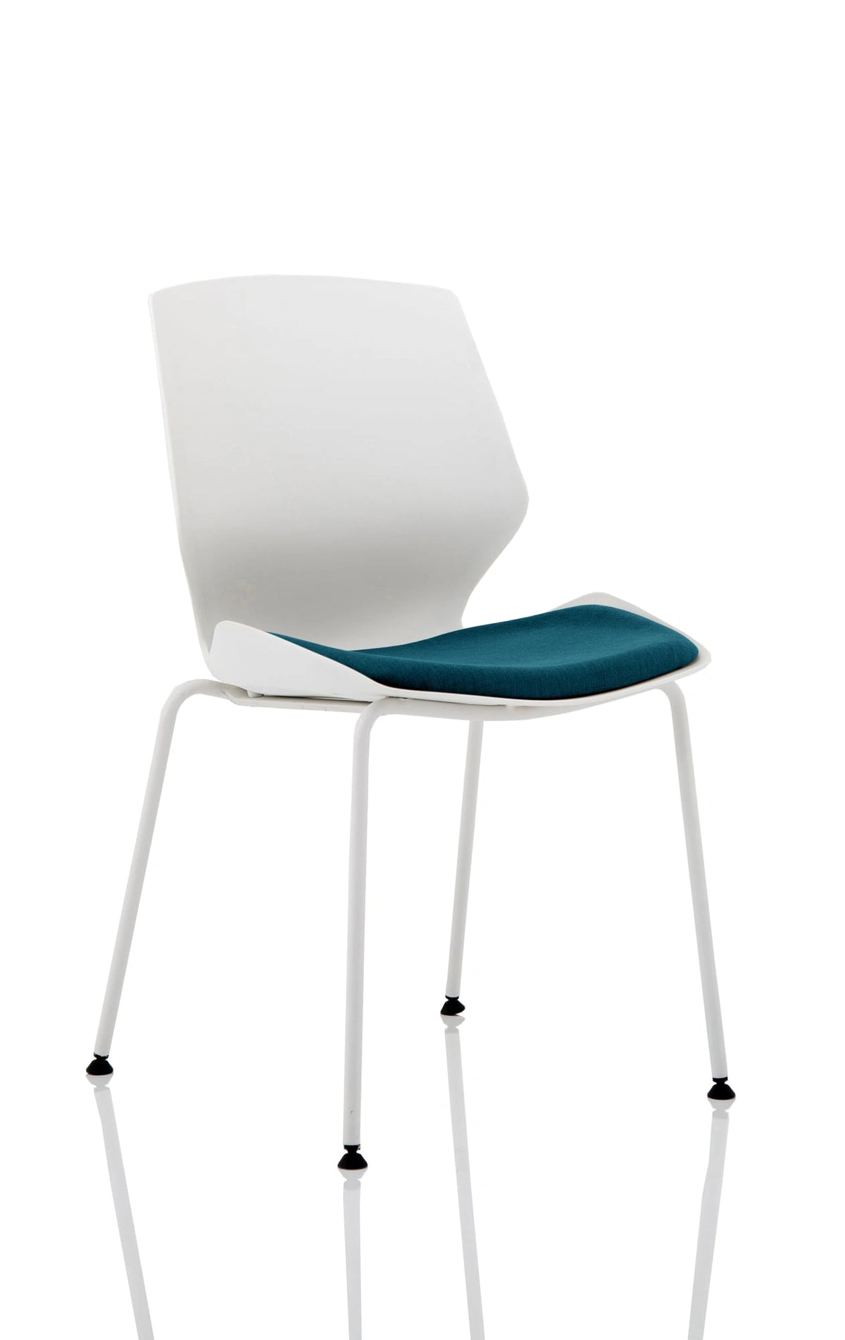 Florence White Frame Fabric Seat Visitor Chair KCUP1538 1