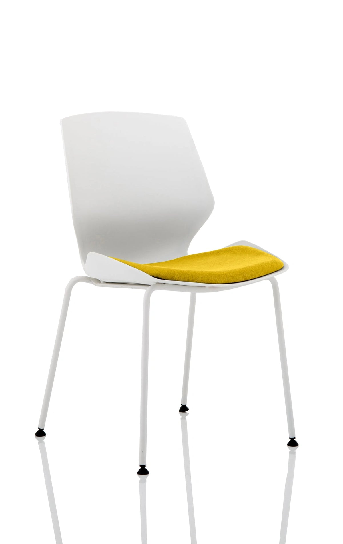 Florence White Frame Fabric Seat Visitor Chair KCUP1539 1
