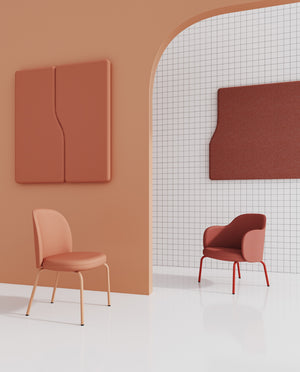Flos Acoustic Wall Panels with Lounge Chair in Studio Setting