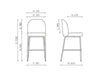 Flos Armless High Stool with Footrest Dimensions