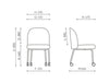 Flos Mobile Armless Chair with 4 Castors Dimensions