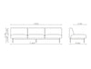 Fora Upholstered 3 Seater Armless Modular Sofa Dimensions