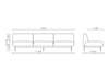 Fora Upholstered 3 Seater Armless Modular Sofa Dimensions
