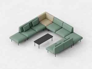 Fora Upholstered Modular Sofa with Coffee Table