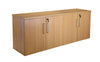 Four door Credenza complete with two shelves in Light Oak