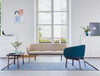Grace 3 Seater Sofa on 4 Legged Base with White Finish and Coffee Table