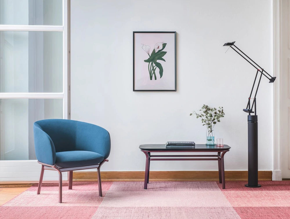 Grace Armchair on 4 Legged Base with Blue Finish and Purple Frame for Waiting Areas