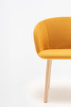 Grace Office Chair with Four Wooden Legs Detail