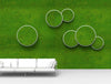 Green Mood Moss Acoustic Circle Wall Hanging Panels With Green Background