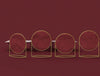 Green Mood Moss Acoustic Circular Free Standing Screen With Brass Frame And Lichen Moss Filling With Maroon Background