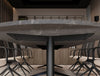 Harmon Dark Marble Table Top with Triple Tubular Steel Frame