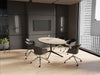 Harmon Ellipse 4 Star Base Table with Jupiter 4 Star Pyramidial Base Chair in Meeting Room Setting