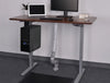 Height Adjustable Square Cable Spine in Silver Finish Attached in the Two Toned Sit Stand Desk