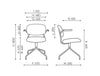 Hens Office Chair with 4 Star Swivel Base Dimensions