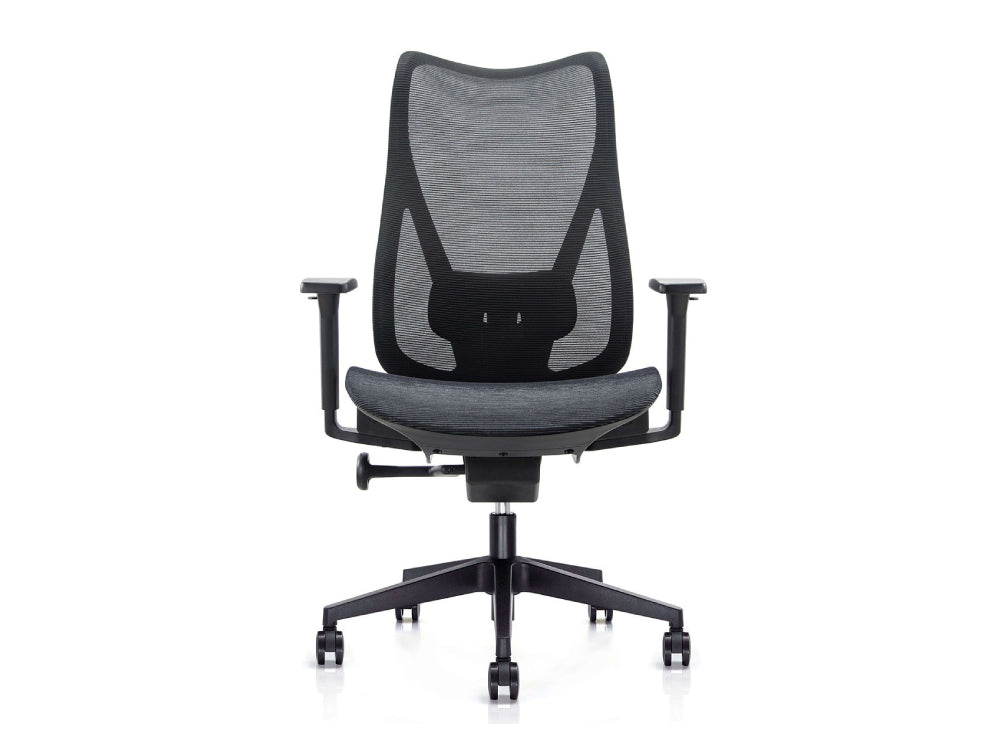 High-Back Task Chair with Adjustable Lumbar Support and Knee Tilt Mechanism 2