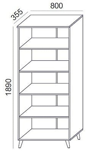 High Bookcase Sv 02 Dimensions