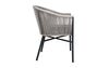 Holt Dark Grey Frame Natural Weave Armchair Side View