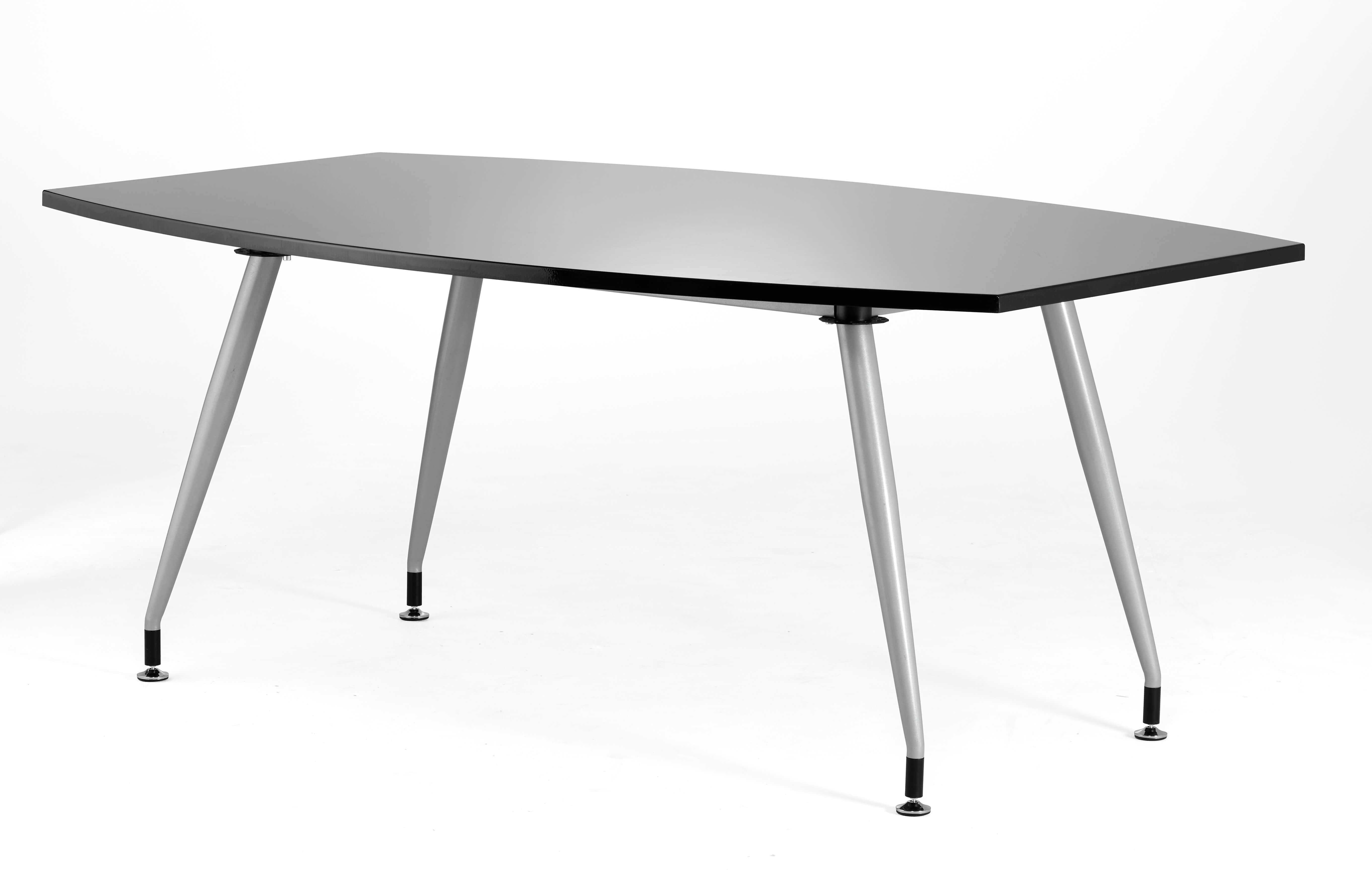 High Gloss 1800mm Writable Boardroom Table Black Top Image 2