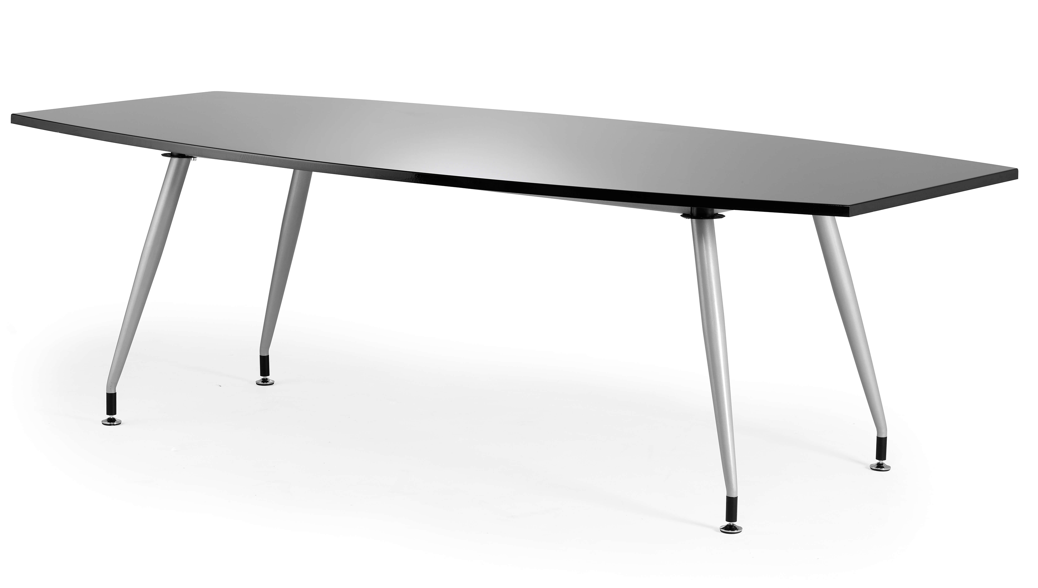 High Gloss 1800mm Writable Boardroom Table Black Top Image 2