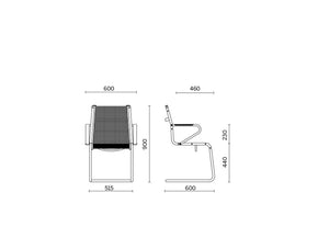 Ice Visitor Office Chair With Sled Base Dimensions