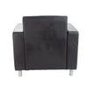 Iceberg Leather Faced Armchair in Metal Feet Black 5