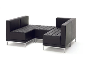 Infinity Modular Corner Unit Sofa Chair Black Soft Bonded Leather BR000198 3