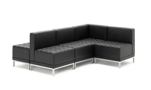 Infinity Modular Corner Unit Sofa Chair Black Soft Bonded Leather BR000198 4