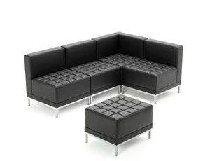 Infinity Modular Corner Unit Sofa Chair Black Soft Bonded Leather BR000198 8