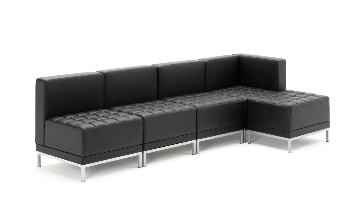 Infinity Modular Straight Back Sofa Chair Black Soft Bonded Leather BR000200 10