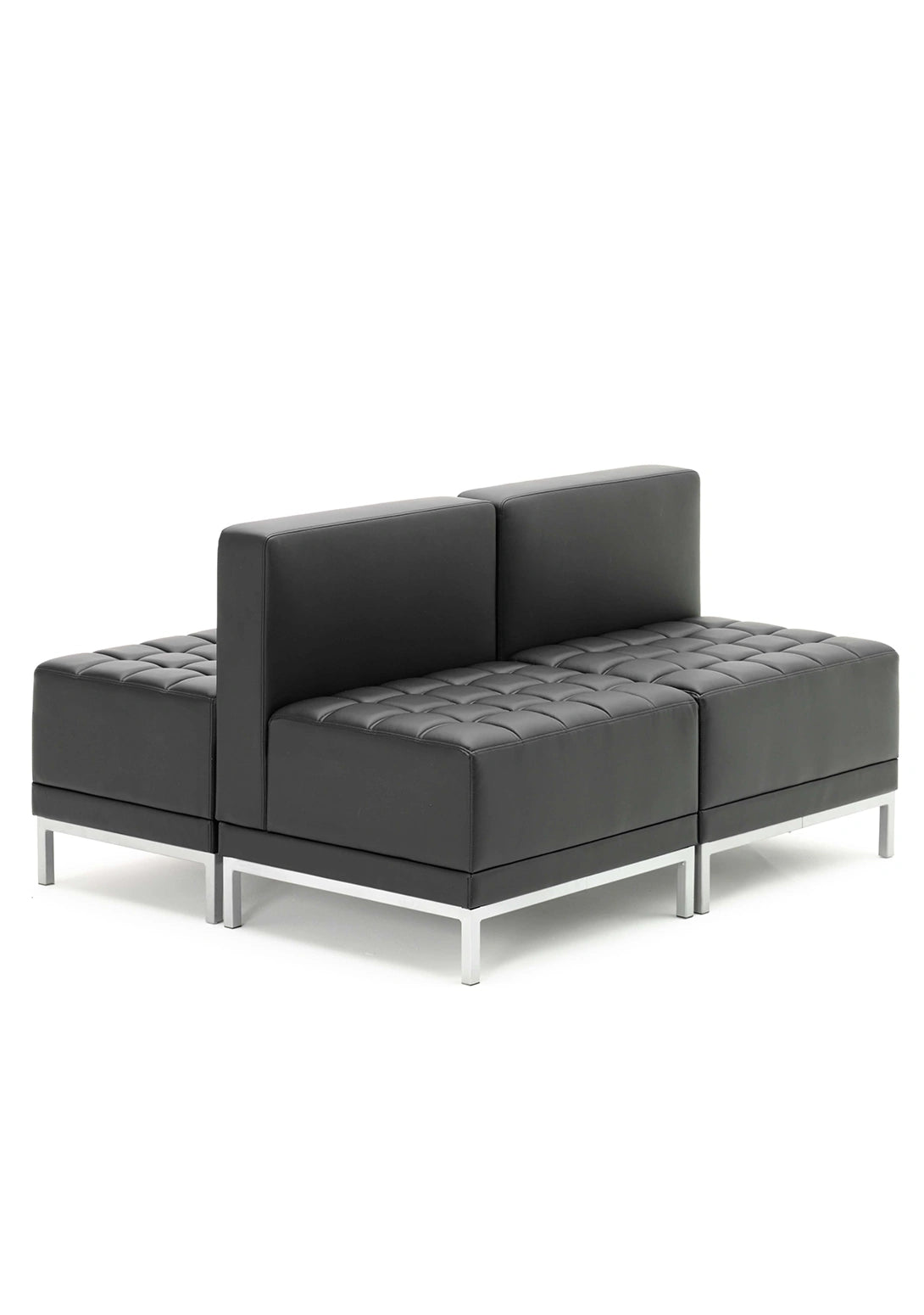 Infinity Modular Straight Back Sofa Chair Black Soft Bonded Leather BR000200 4