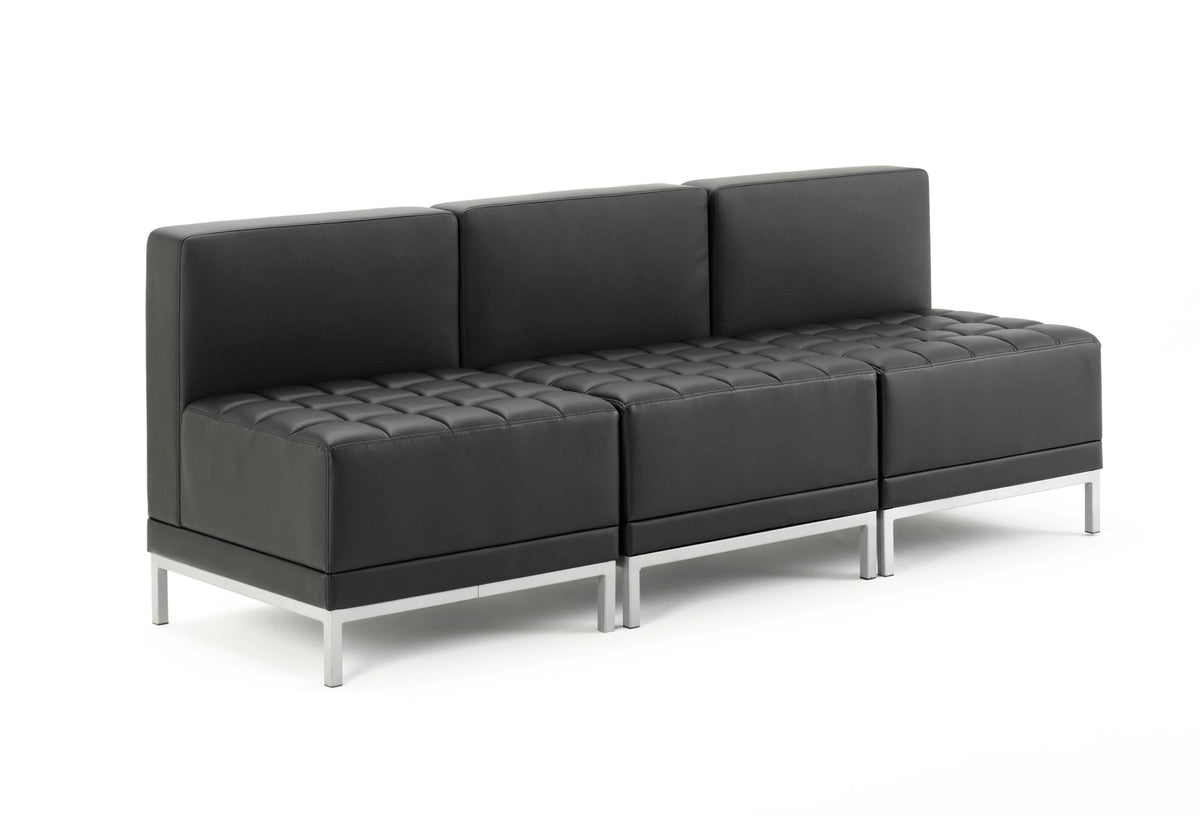 Infinity Modular Straight Back Sofa Chair Black Soft Bonded Leather BR000200 5