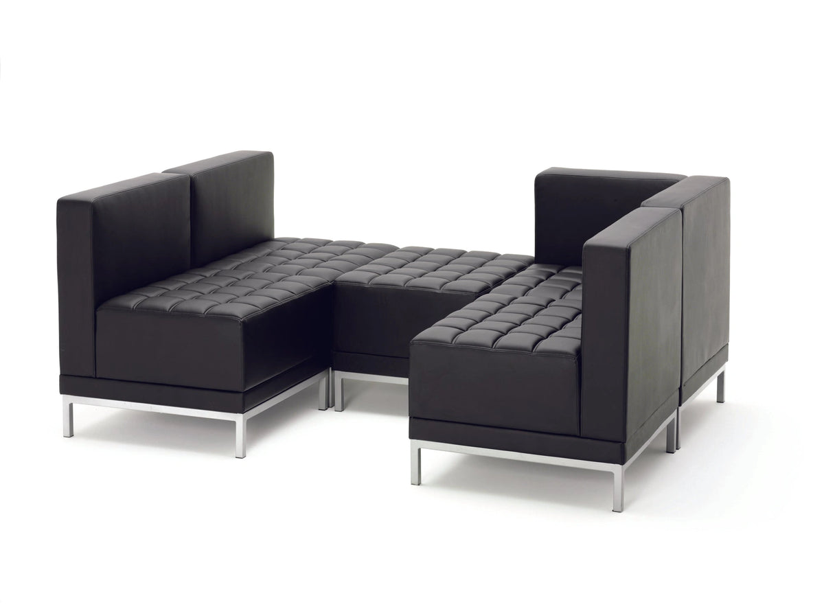 Infinity Modular Straight Back Sofa Chair Black Soft Bonded Leather BR000200 6