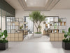Ionic Modular Corner Zoning System with Nestro Hightop Table and Line High Stool in Modern Office Setting 5