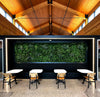 Java Acoustic Vertical Garden in Green Finish with Canteen Table and Chairs in Restaurant Setting 2