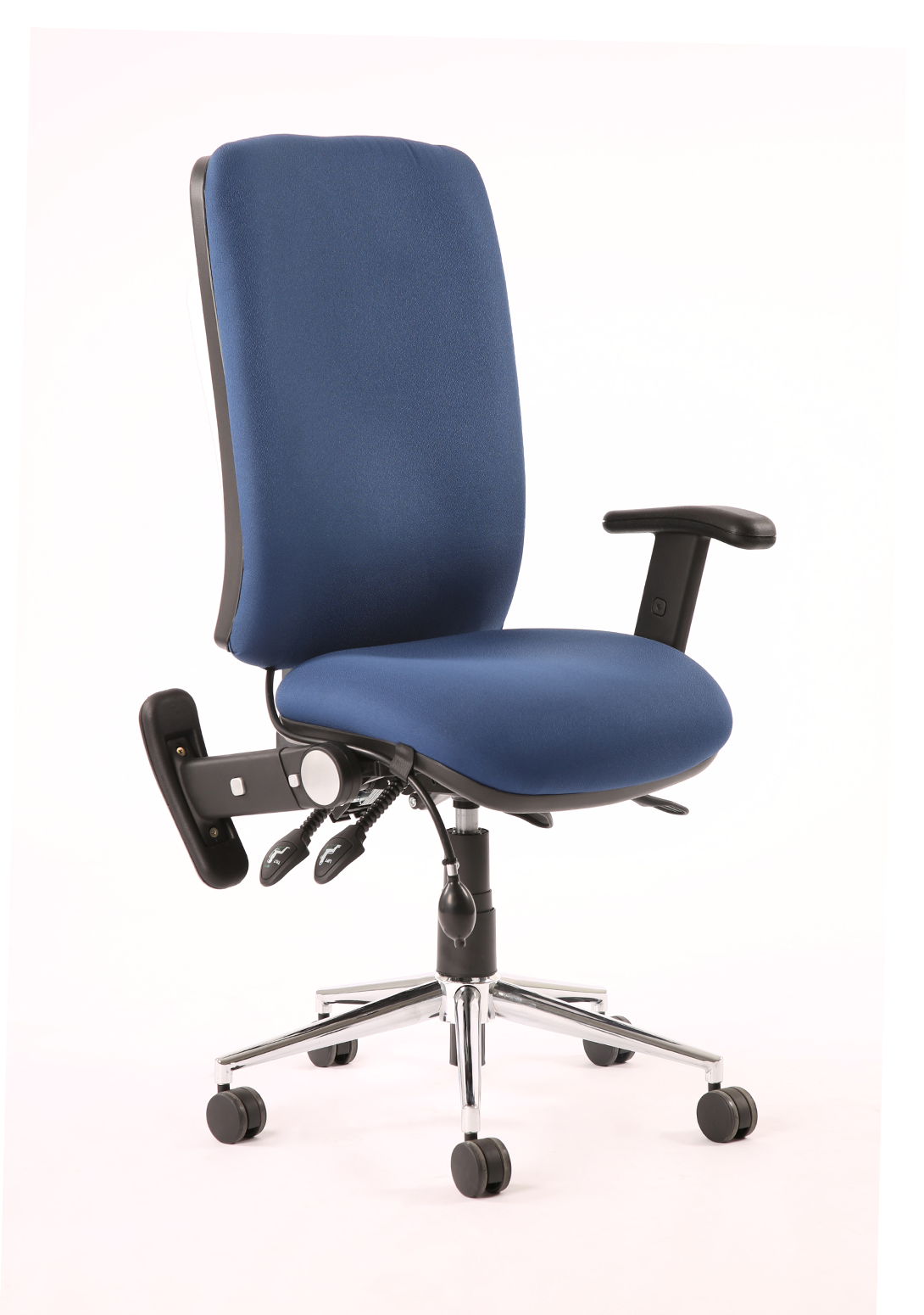 Chiro High Back Task Operators Chair Black With Arms Image 2