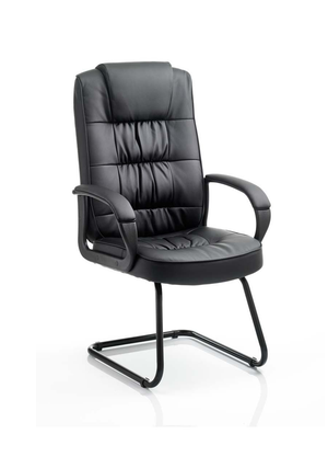 Moore Visitor Cantilever Black Leather With Arms Image 2