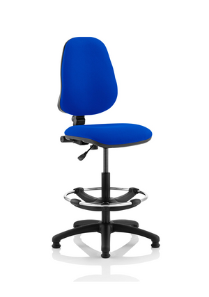 Eclipse Plus I Lever Task Operator Chair Blue With High Rise Draughtsman Kit