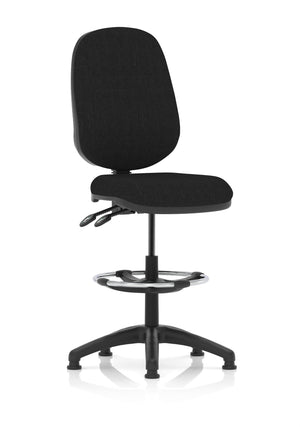 Eclipse Plus II Lever Task Operator Chair Black With High Rise Draughtsman Kit Image 2