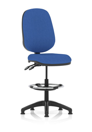 Eclipse Plus II Lever Task Operator Chair Blue With High Rise Draughtsman Kit Image 2