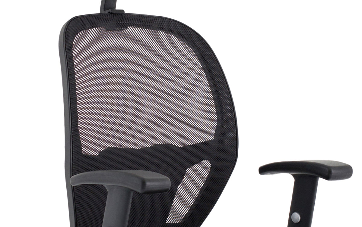 Denver Black Mesh Chair With Headrest Image 14