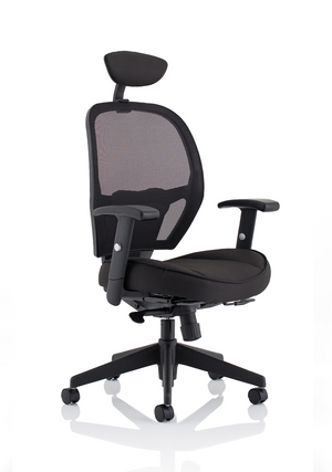 Denver Black Mesh Chair With Headrest Image 2
