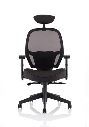 Denver Black Mesh Chair With Headrest Image 3