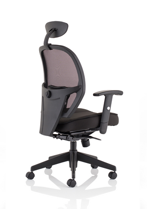 Denver Black Mesh Chair With Headrest Image 8