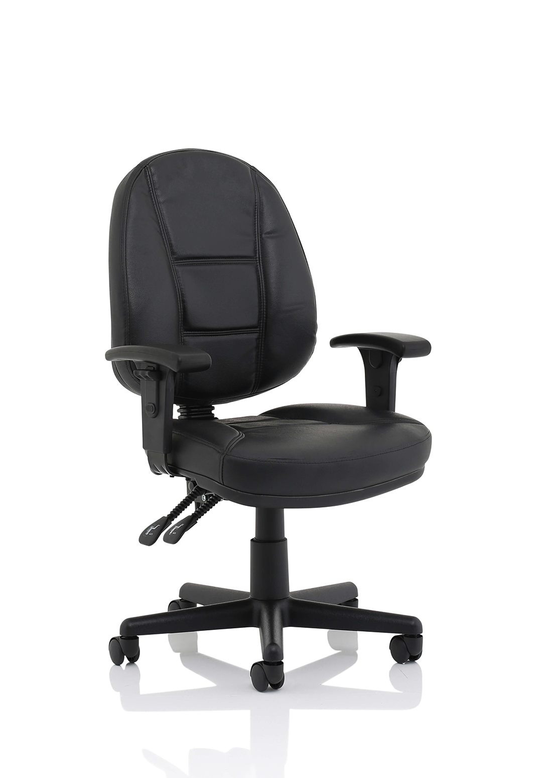 Jackson Black Leather High Back Executive Chair with Height Adjustable Arms