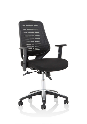 Relay Task Operator Chair Airmesh Seat Black Back With Height Adjustable Arms Image 3