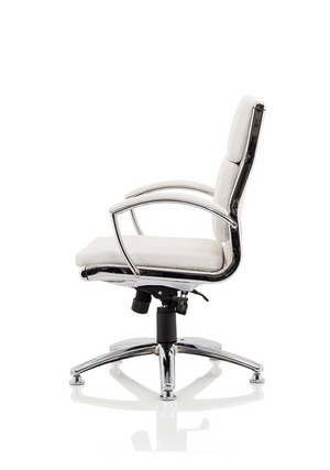 Classic Executive Chair Medium Back White With Arms With Chrome Glides Image 5