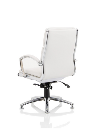 Classic Executive Chair Medium Back White With Arms With Chrome Glides Image 6