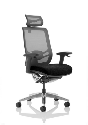 Ergo Click Black Fabric Seat Black Mesh Back with Headrest Image 2